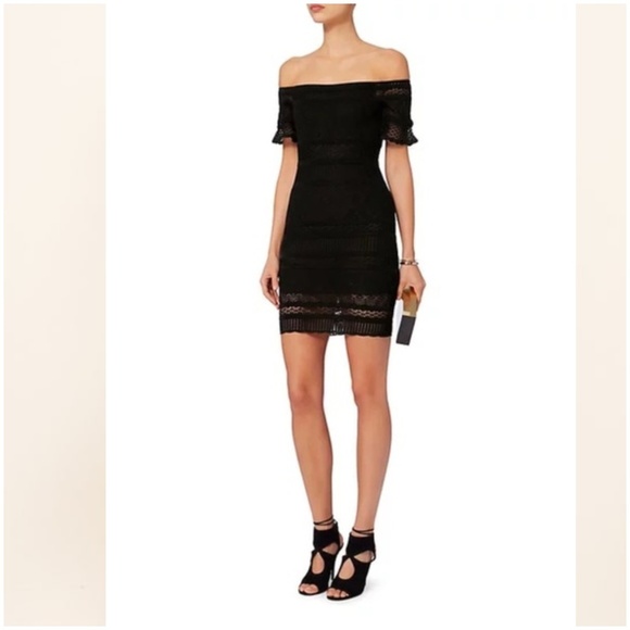 Ronny Kobo Haylana Mini Off Shoulder Sheer Dress